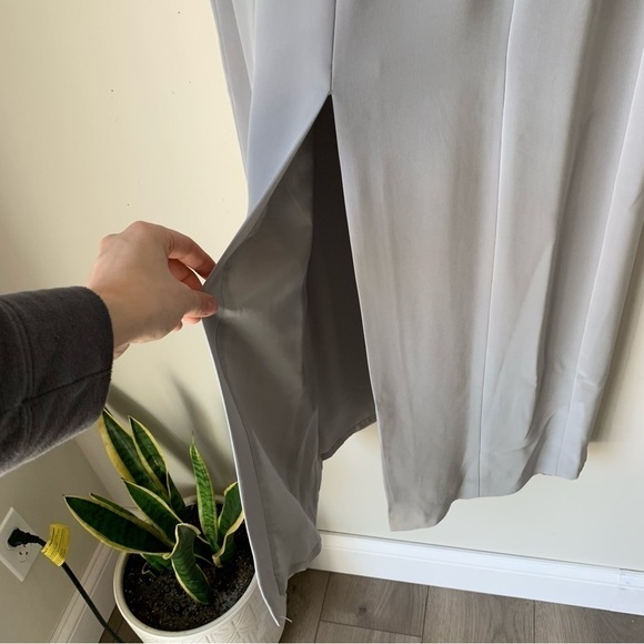 RIMINI Vintage Silver Evening Long Dress Beading embellished Matching Jacket 12 - Picture 15 of 16